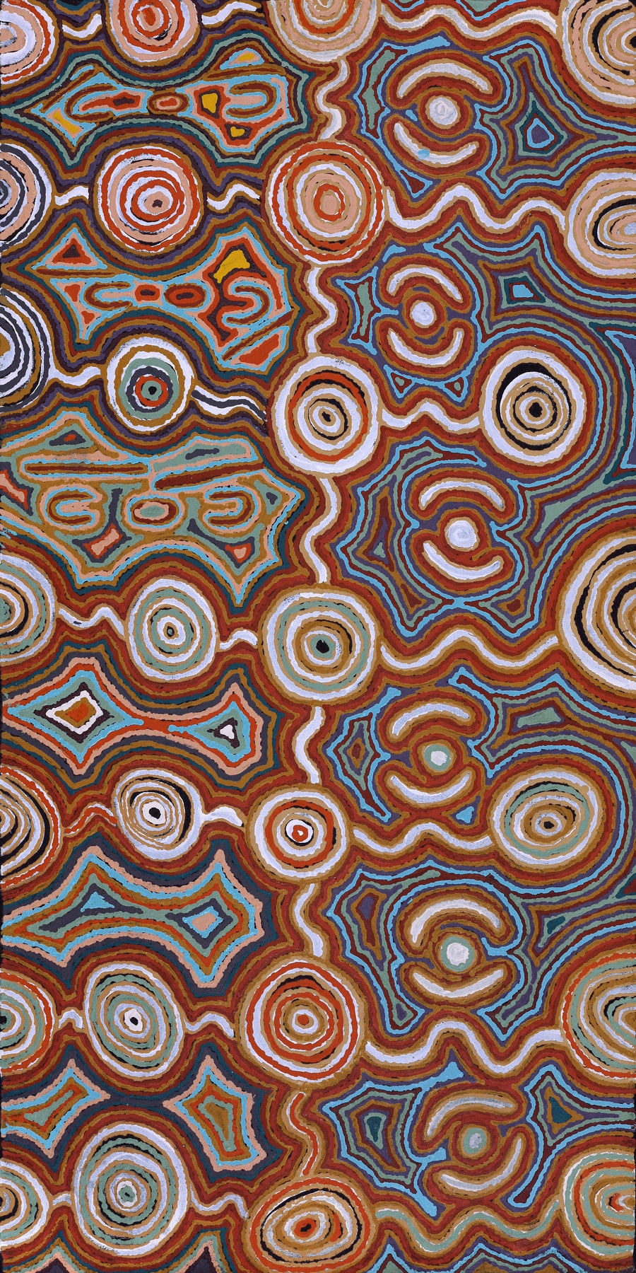 Aboriginal Artwork by Nellie Roberts Tjawina, Minyma Kutjara, 122x61cm