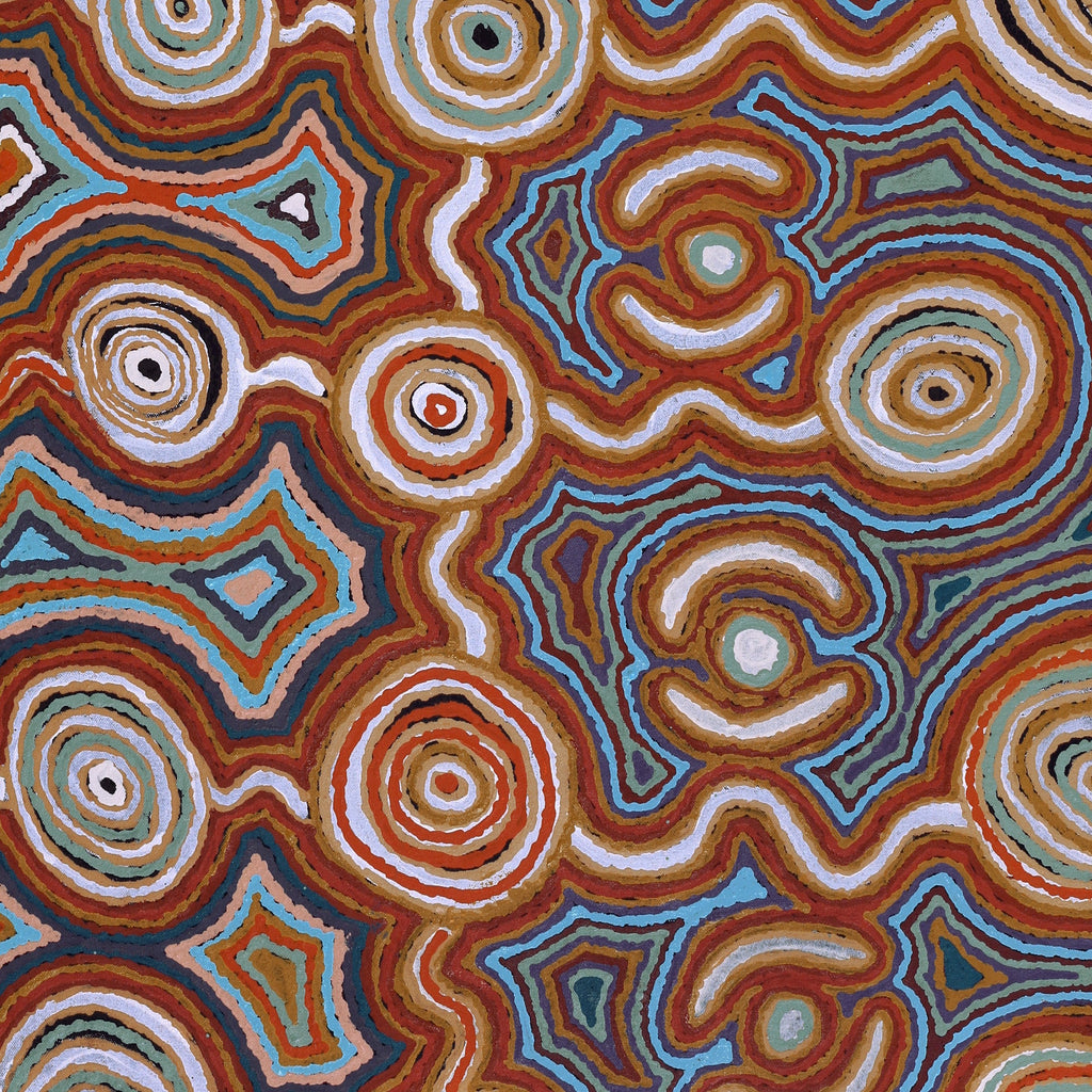 Aboriginal Artwork by Nellie Roberts Tjawina, Minyma Kutjara, 122x61cm