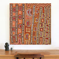 Aboriginal Artwork by Nellie Roberts Tjawina, Minyma Kutjara, 91x91cm