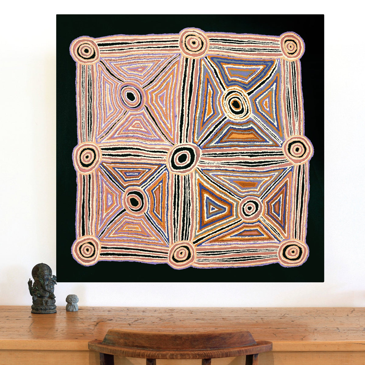 Aboriginal Art by Nellie Roberts Tjawina, Minyma Kutjara, 91x91cm - ART ARK®