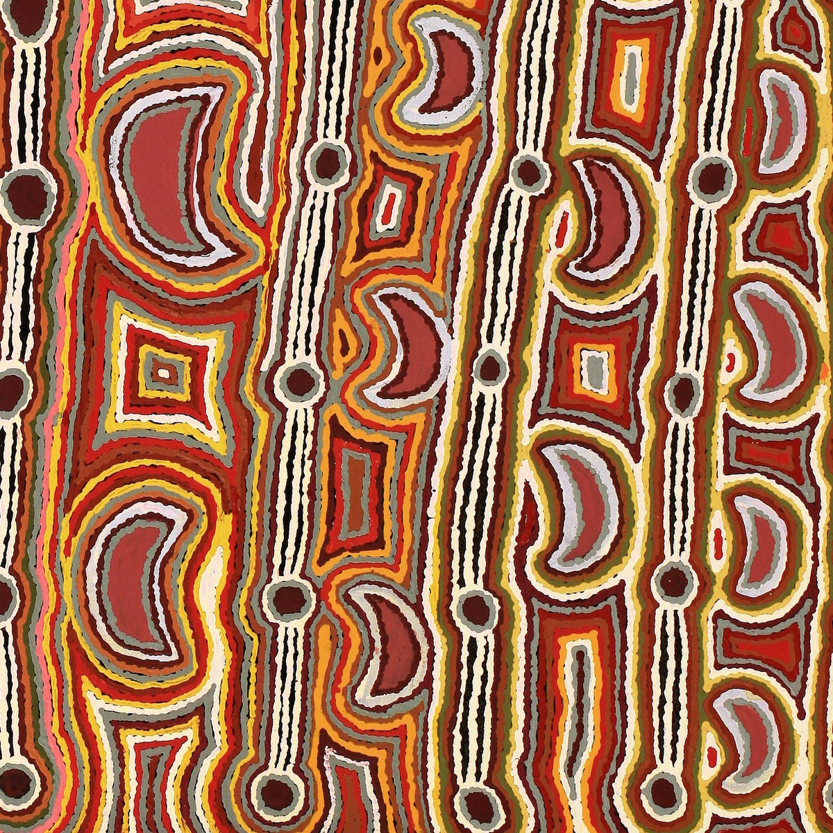 Aboriginal Art by Nellie Roberts Tjawina, Minyma Kutjara, 91x91cm - ART ARK®