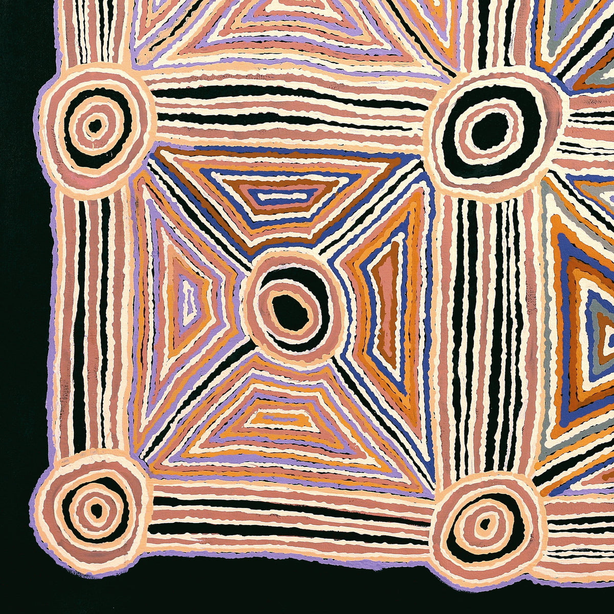 Aboriginal Art by Nellie Roberts Tjawina, Minyma Kutjara, 91x91cm - ART ARK®