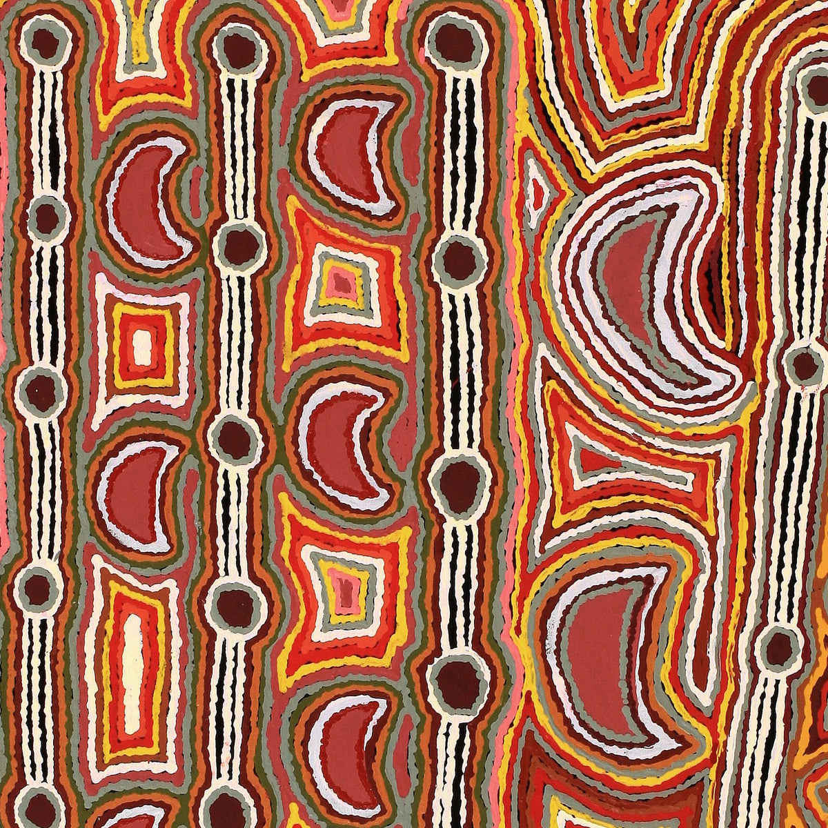 Aboriginal Art by Nellie Roberts Tjawina, Minyma Kutjara, 91x91cm - ART ARK®