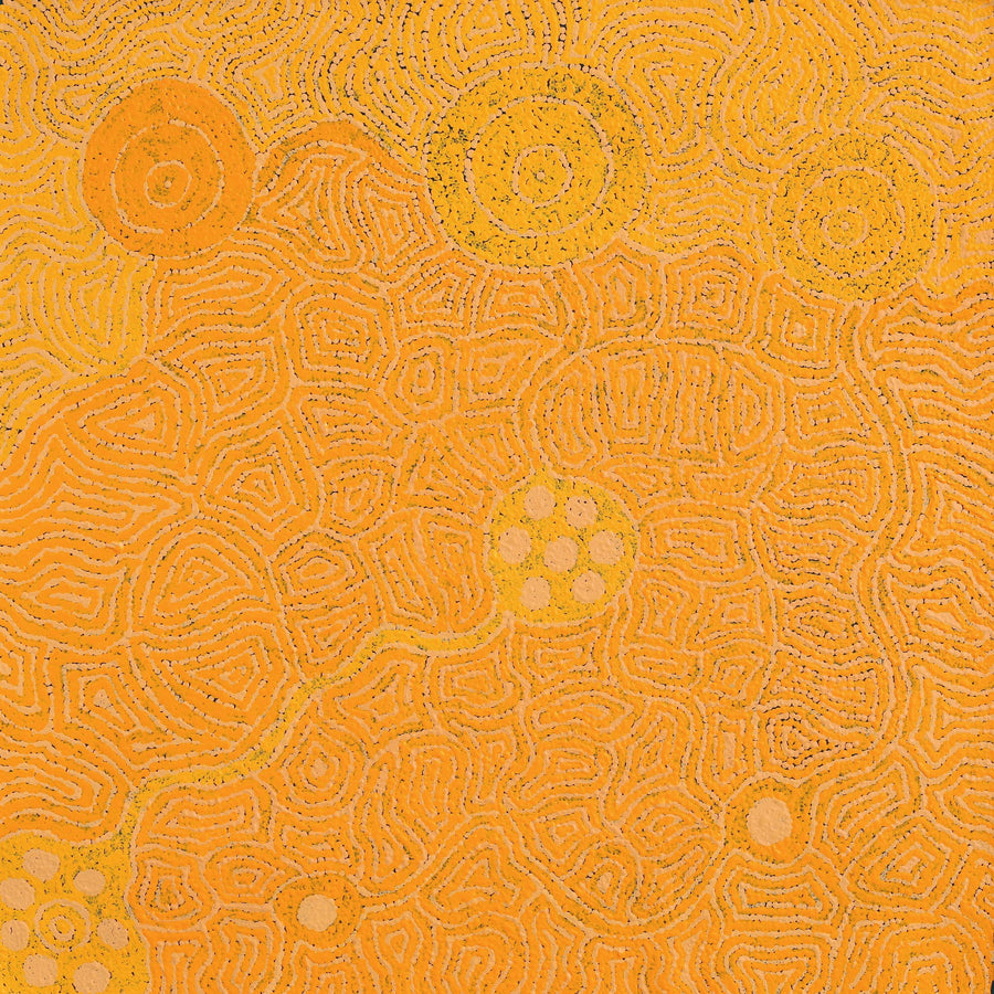 Aboriginal Artwork by Nita Connelly, Kungkarangkalpa (Seven Sisters Story), 91x91cm