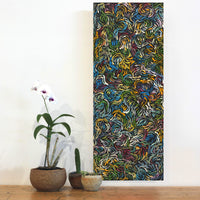 Aboriginal Artwork by Nola Napangardi Fisher, Purrpalanji (Skinny Bush Banana) Jukurrpa, 76x30cm
