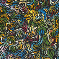 Aboriginal Artwork by Nola Napangardi Fisher, Purrpalanji (Skinny Bush Banana) Jukurrpa, 76x30cm