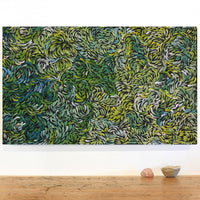 Aboriginal Artwork by Nola Napangardi Fisher, Purrpalanji (Skinny Bush Banana) Jukurrpa, 76x46cm
