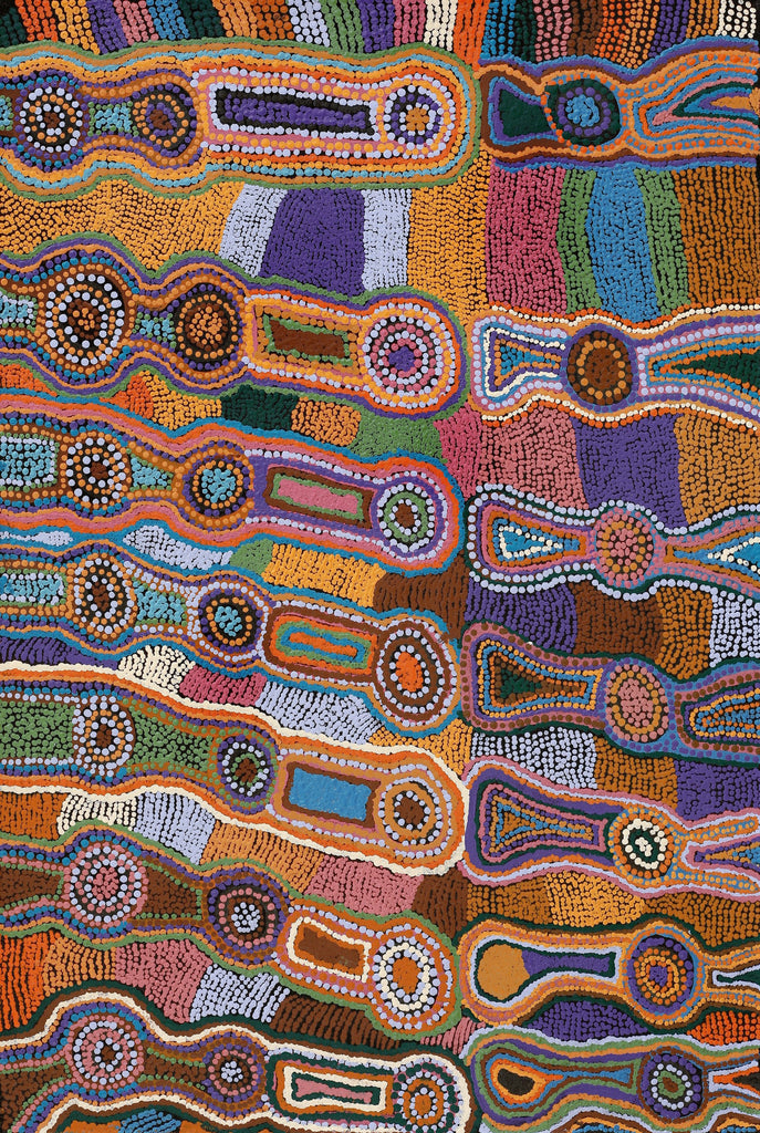 Aboriginal Artwork by Nora Davidson, Mamangku Ngurra, 91x61cm