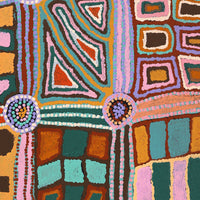 Aboriginal Artwork by Nora Davidson, Mamangku Ngurra, 91x61cm