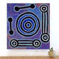 Aboriginal Artwork by Noreen Dixon, Sisters at Watarru, 60x56cm