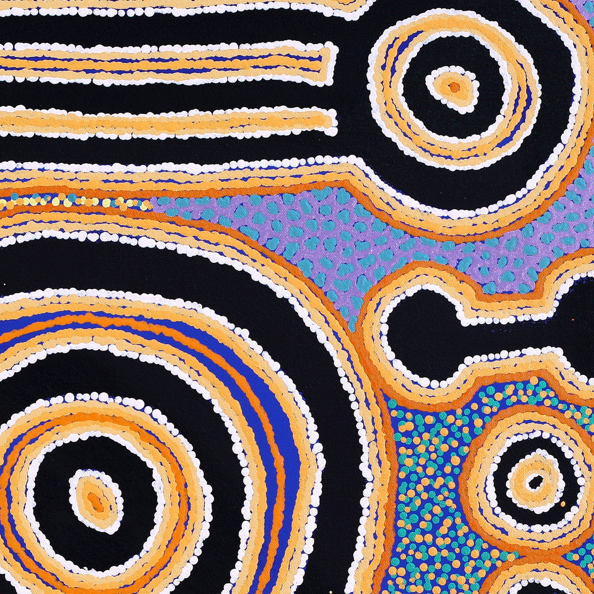 Aboriginal Art by Noreen Dixon, Sisters at Watarru, 60x60cm - ART ARK®