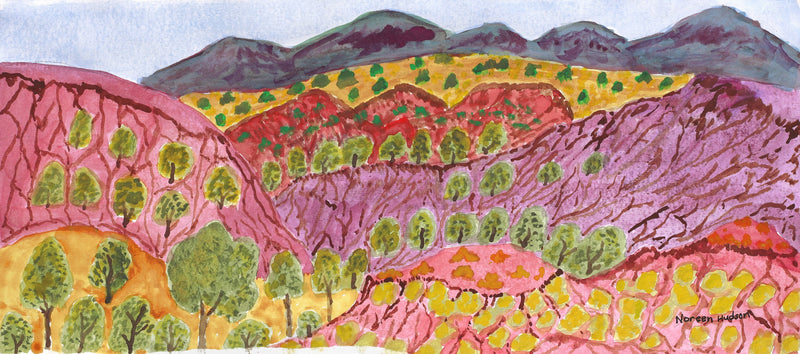 Aboriginal Artwork by Noreen Hudson, Tjuritja (West MacDonnell Ranges, NT), 47.5x21cm