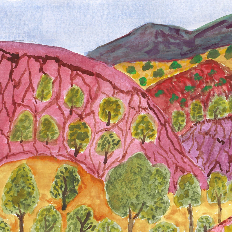 Aboriginal Artwork by Noreen Hudson, Tjuritja (West MacDonnell Ranges, NT), 47.5x21cm