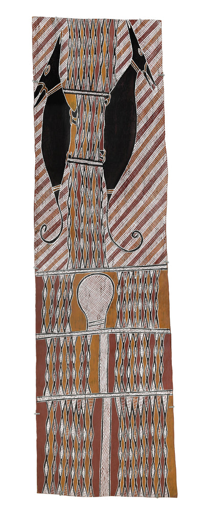 Aboriginal Artwork by Ŋulwurr #2 Yunupiŋu, Waṉkurra, 163x44cm Bark