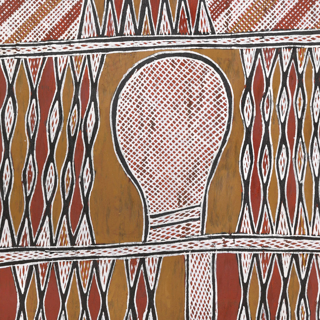 Aboriginal Artwork by Ŋulwurr #2 Yunupiŋu, Waṉkurra, 163x44cm Bark