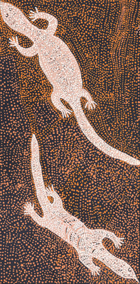 Aboriginal Artwork by Nyanu Watson, Wati Ngintaka Tjukurpa, 91x45cm