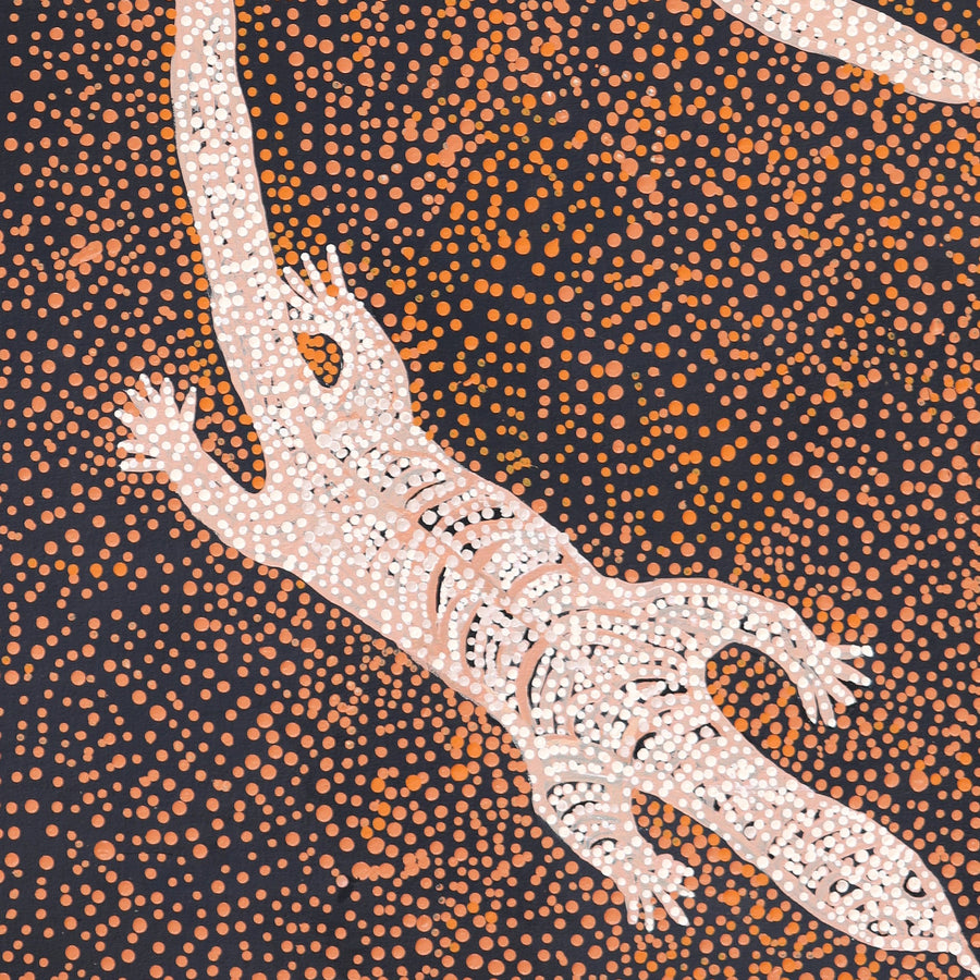 Aboriginal Artwork by Nyanu Watson, Wati Ngintaka Tjukurpa, 91x45cm