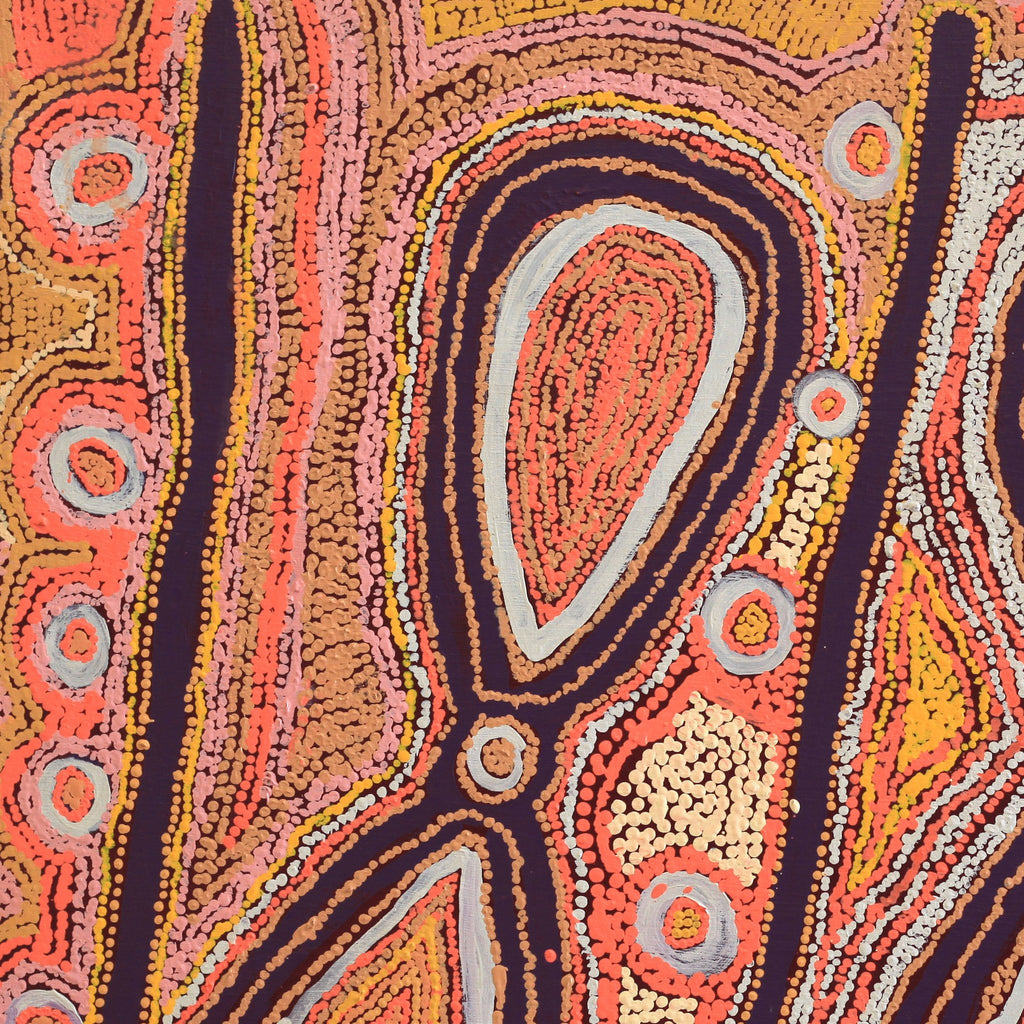 Aboriginal Artwork by Paddy Japanangka Lewis, Mina Mina Jukurrpa - Ngalyipi, 91x91cm
