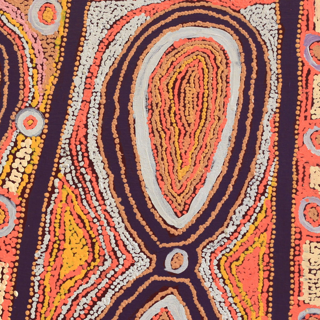 Aboriginal Artwork by Paddy Japanangka Lewis, Mina Mina Jukurrpa - Ngalyipi, 91x91cm