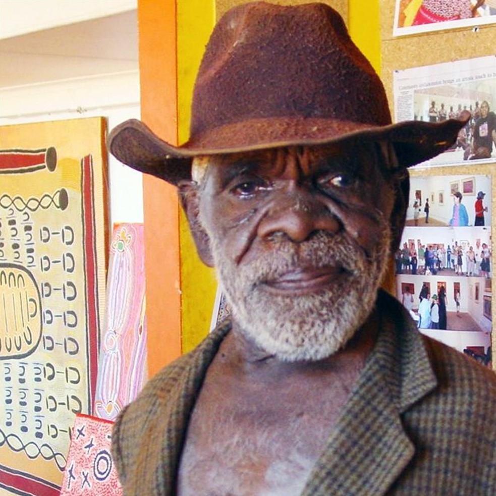 Aboriginal Artwork by Paddy Japanangka Lewis, Mina Mina Jukurrpa - Ngalyipi, 91x91cm