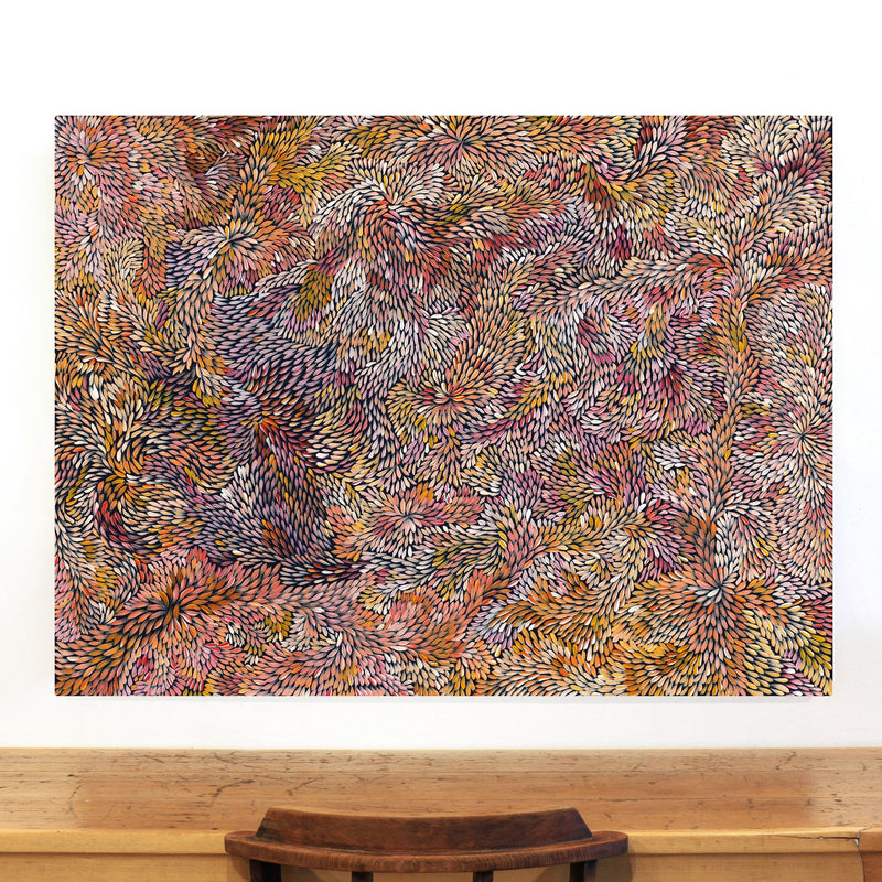 Aboriginal Artwork by Patricia Multa, Ininti at Muruntji, 122x91cm