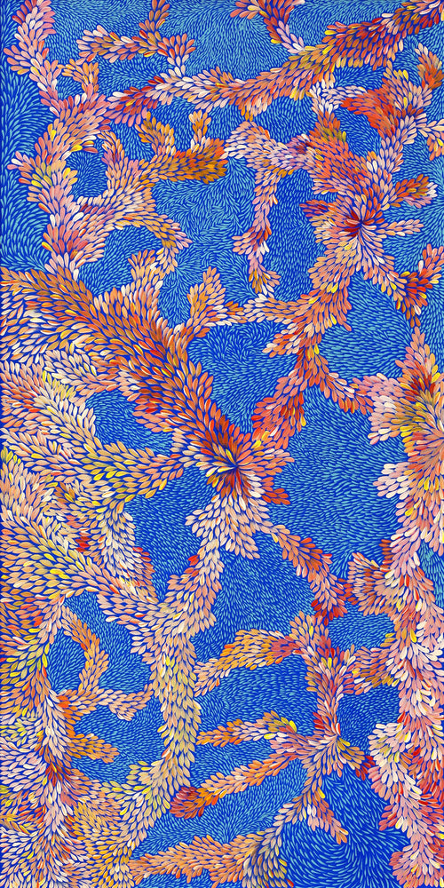 Aboriginal Artwork by Patricia Multa, Ininti at Muruntji, 152x76cm
