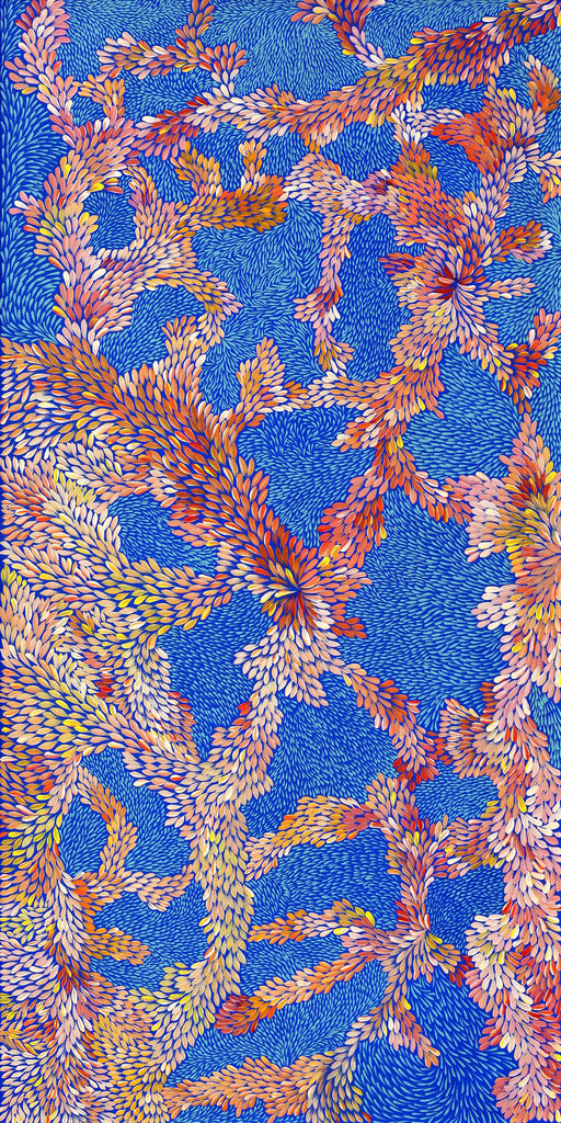 Aboriginal Artwork by Patricia Multa, Ininti at Muruntji, 152x76cm