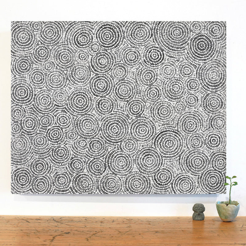 Aboriginal Artwork by Patricia Nakamarra Oldfield, Warna Jukurrpa (Snake Dreaming), 76x61cm