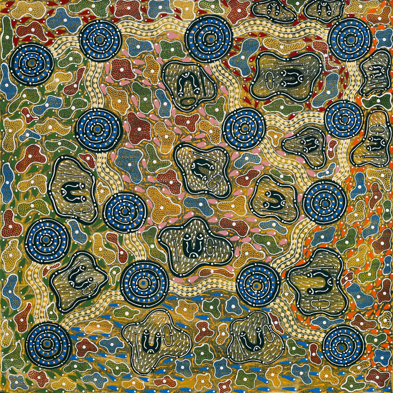 Aboriginal Artwork by Patricia Patterson, Umutju, 91x91cm