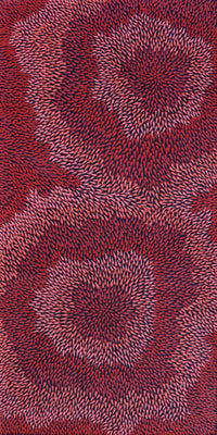 Aboriginal Artwork by Pauline Coombes, Bushfire painting, 122x61cm