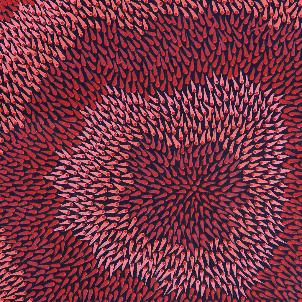 Aboriginal Artwork by Pauline Coombes, Bushfire painting, 122x61cm