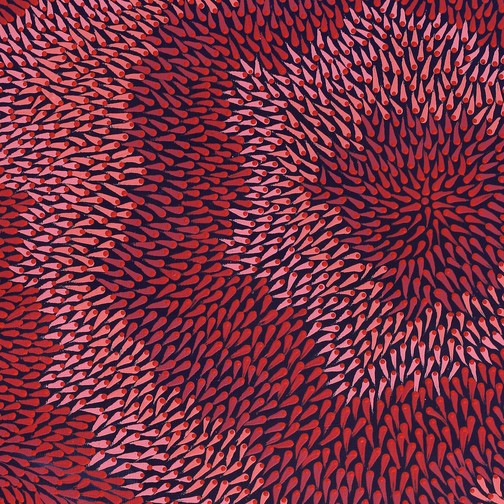 Aboriginal Artwork by Pauline Coombes, Bushfire painting, 122x61cm