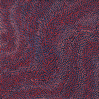 Aboriginal Artwork by Pauline Coombes, Bushfire painting, 61x61cm