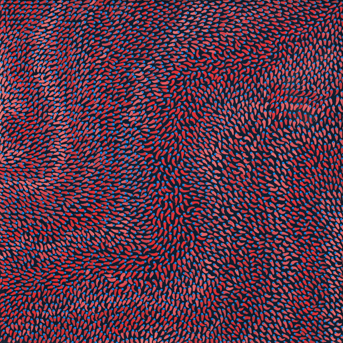 Aboriginal Art by Pauline Coombes, Bushfire painting, 61x61cm - ART ARK®