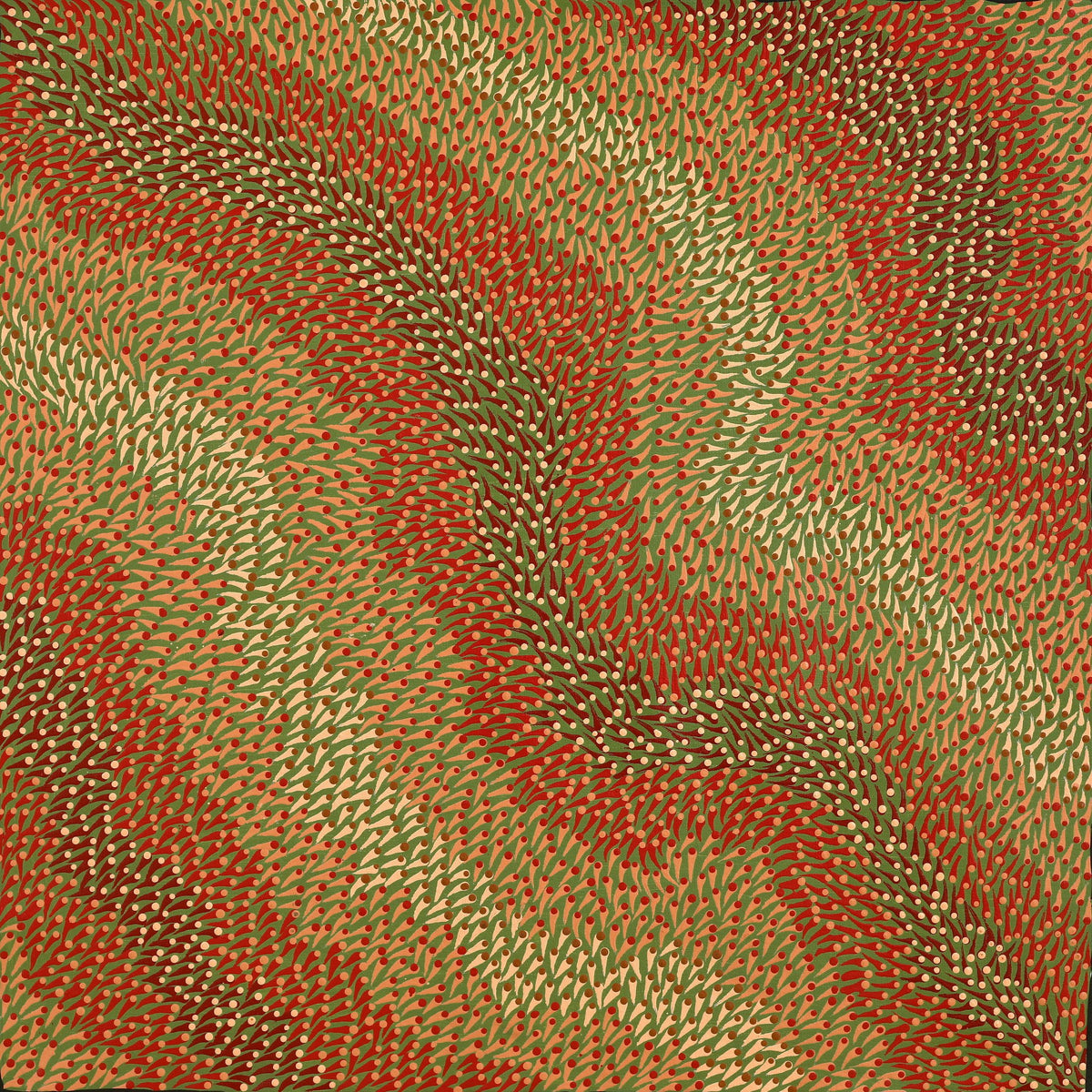 Aboriginal Art by Pauline Coombes, Bushfire painting, 61x61cm - ART ARK®