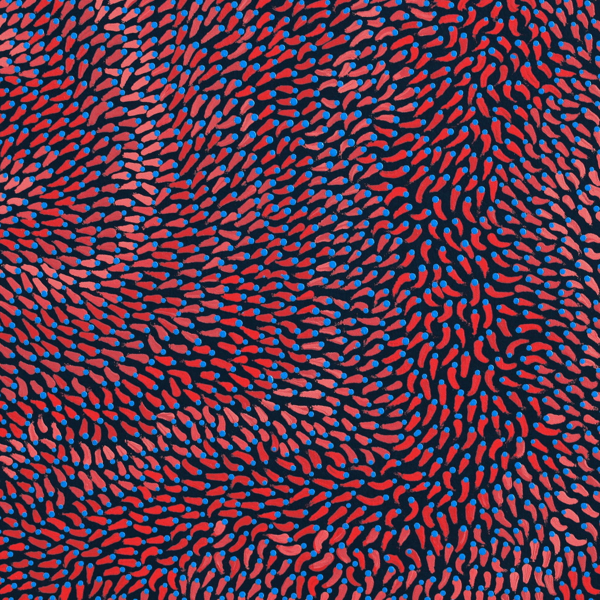 Aboriginal Art by Pauline Coombes, Bushfire painting, 61x61cm - ART ARK®