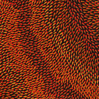 Aboriginal Artwork by Pauline Coombes, Bushfire painting, 61x61cm