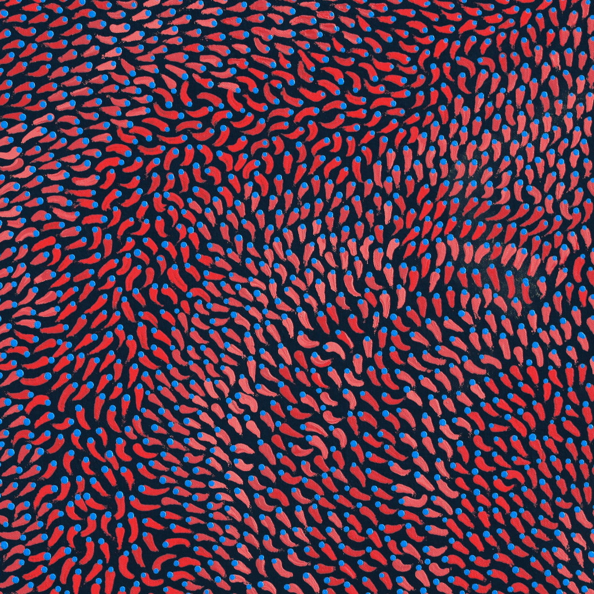 Aboriginal Art by Pauline Coombes, Bushfire painting, 61x61cm - ART ARK®