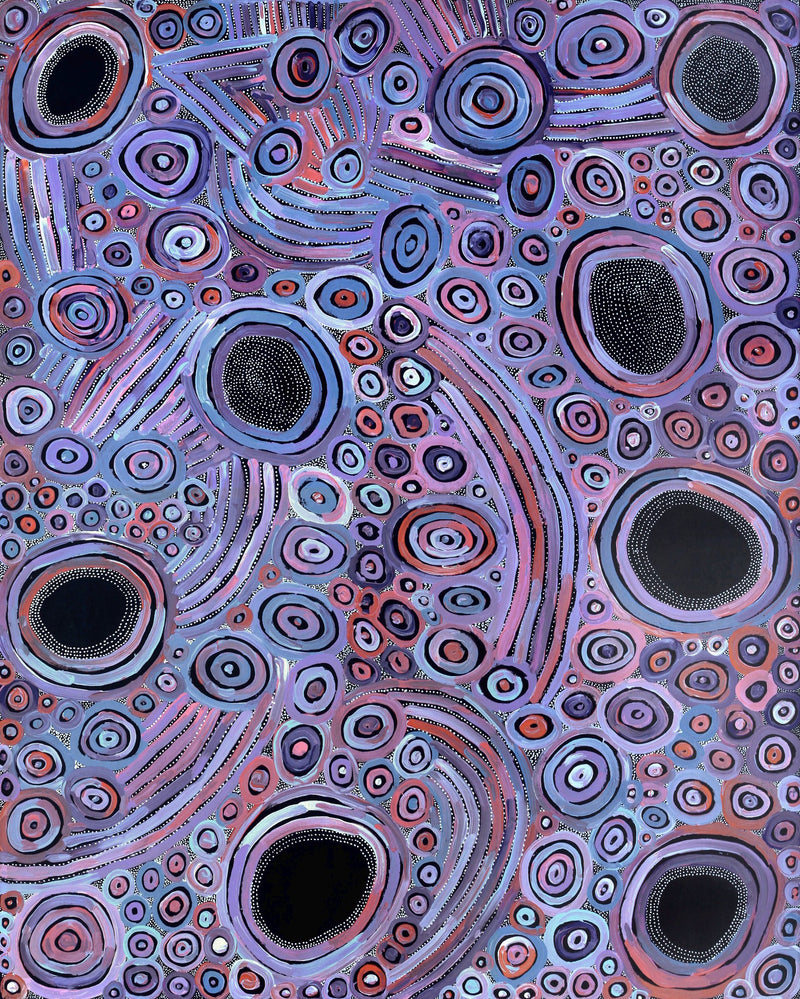 Aboriginal Artwork by Pauline Napangardi Gallagher, Mina Mina Jukurrpa, 152x122cm