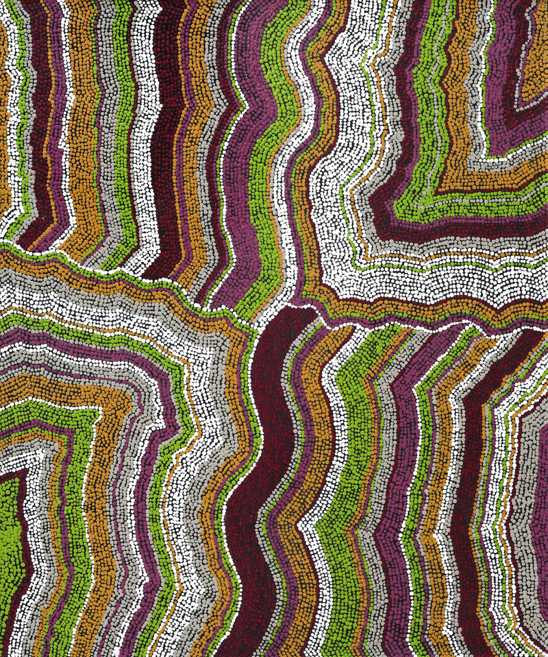Aboriginal Artwork by Polly Anne Napangardi Dixon, Mina Mina Dreaming, 91x76cm