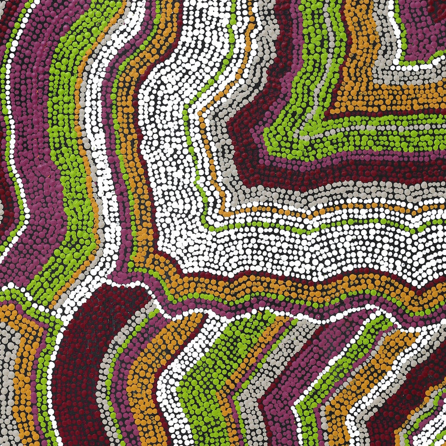 Aboriginal Artwork by Polly Anne Napangardi Dixon, Mina Mina Dreaming, 91x76cm