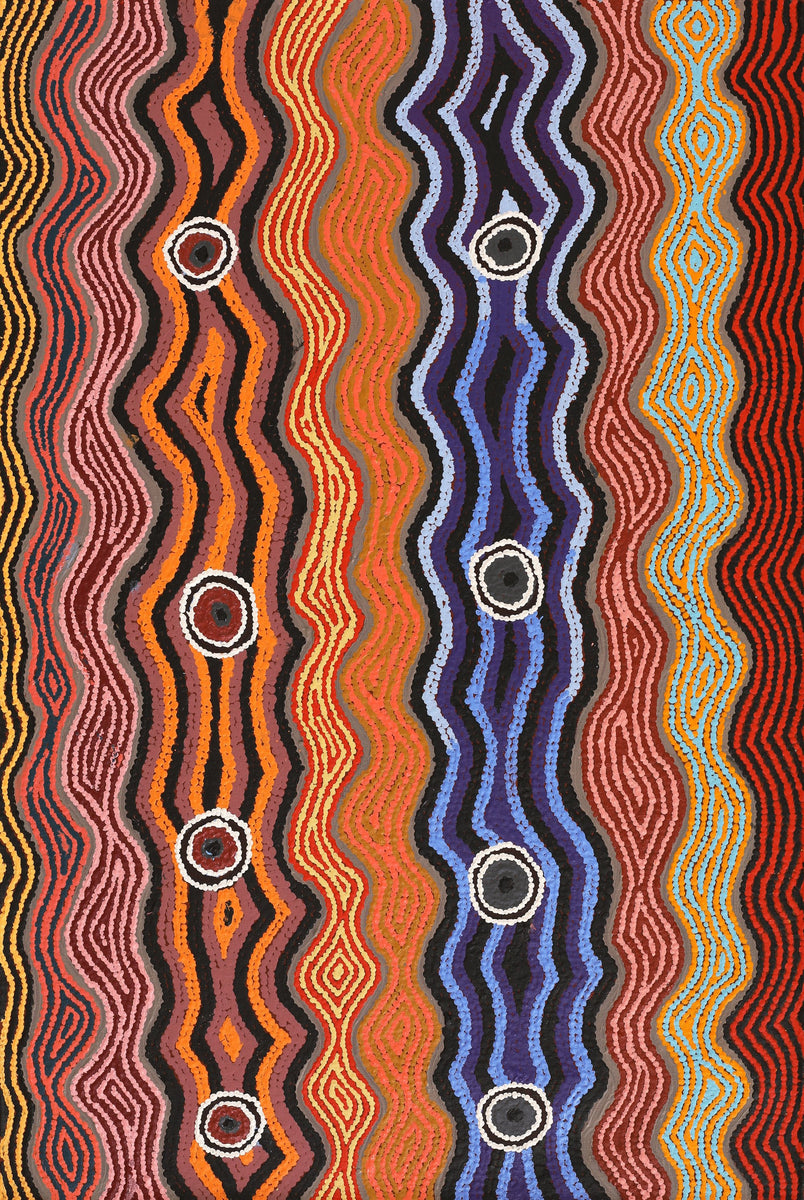 Aboriginal Art by Portia Napanangka Michaels, Lappi Lappi Jukurrpa, 91x61cm - ART ARK®