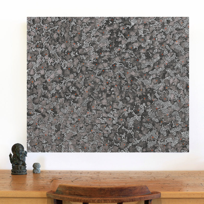 Aboriginal Artwork by Priscilla Napurrurla Herbert, Lukarrara Jukurrpa, 91x76cm