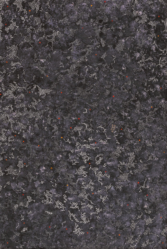 Aboriginal Artwork by Priscilla Napurrurla Herbert, Yanjirlpirri or Napaljarri-Warnu Jukurrpa (Star or Seven Sisters Dreaming), 91x61cm