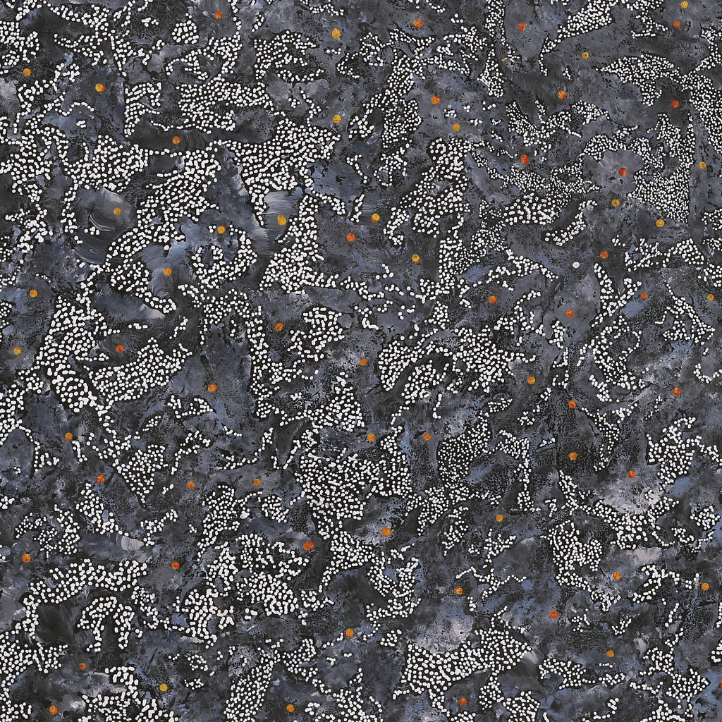 Aboriginal Artwork by Priscilla Napurrurla Herbert, Yanjirlpirri or Napaljarri-Warnu Jukurrpa (Star or Seven Sisters Dreaming), 91x91cm