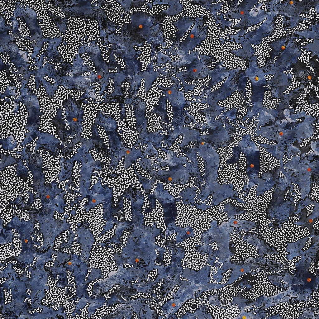 Aboriginal Artwork by Priscilla Napurrurla Herbert, Yanjirlpirri or Napaljarri-Warnu Jukurrpa (Star or Seven Sisters Dreaming), 91x91cm