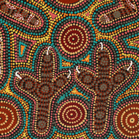 Aboriginal Artwork by Queenie Nungarrayi Stewart, Karnta Jukurrpa (Womens Dreaming), 76x46cm