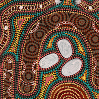 Aboriginal Artwork by Queenie Nungarrayi Stewart, Karnta Jukurrpa (Womens Dreaming), 76x46cm
