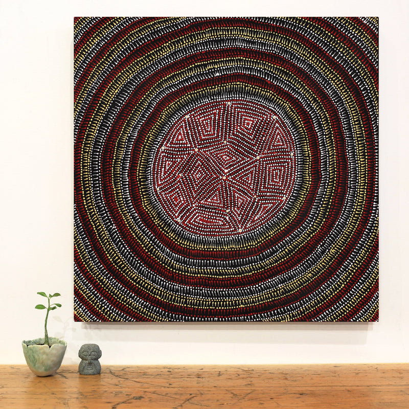 Aboriginal Artwork by Reanne Nampijinpa Brown, Lappi Lappi Jukurrpa, 61x61cm