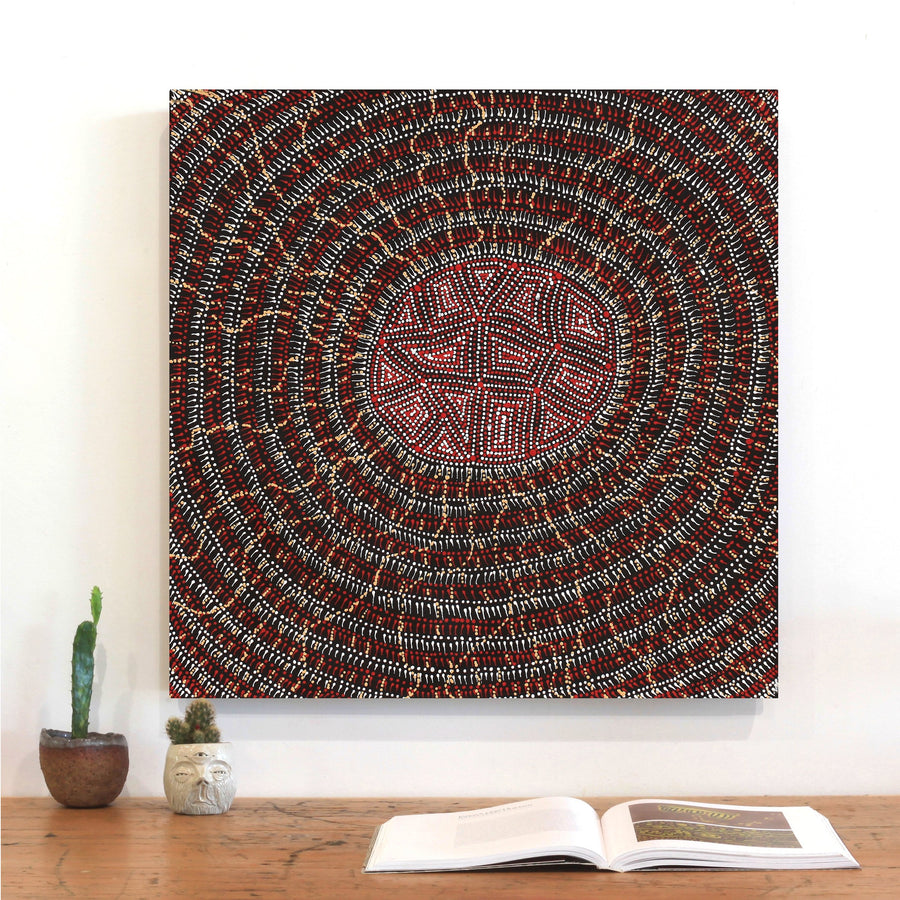 Aboriginal Artwork by Reanne Nampijinpa Brown, Lappi Lappi Jukurrpa, 61x61cm